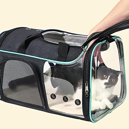 GRETD Лаптоп Раница за Кучета и Котки с Прозрачна Клетка, Транспортна Дишаща чанта за Дребни Животни (Цвят: