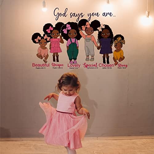 ACQTULOU Black Girls Бог Казва, Че ще са Прекрасни, Вдъхновяващи, Стикери За стена, Декорация за детска Стая