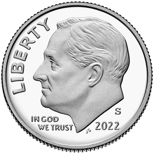 Сребърен пруф Рузвелт 2022 г. Избор на десятицентовиков, Без да се позовават на Монетния двор на САЩ