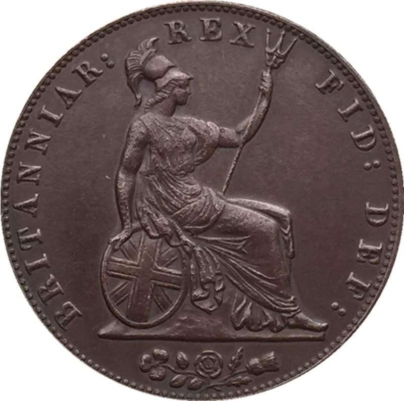 Британски монети 1831 Г. От Чиста Мед със сребърно покритие Старинни Сребърни Долларовыми Монети Занаятите Collection