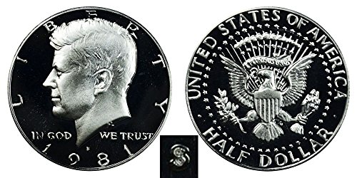 Монета Кенеди 1981 година с Скъпоценния камък в Полдоллара Монета на САЩ в Полдоллара, Без да се позовават на