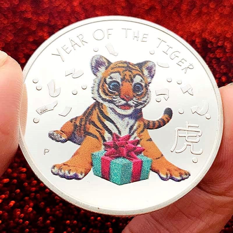 Австралия 2022 Зодиак Годината На Тигъра Животно Е Тигър Дете Сребърно Покритие Мемориал Медал На Коледната Монета За Подарък Натальная Монета