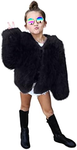 IKevan/ Яке от изкуствена кожа за малки момичета, Зимна топла утепленная космати яке, Зимни якета, Меховое палта,