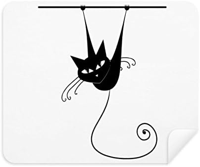 Качете се По Рельсу Черна Котка на Хелоуин Животно Плат За Почистване на Екрана за Пречистване на 2 елемента