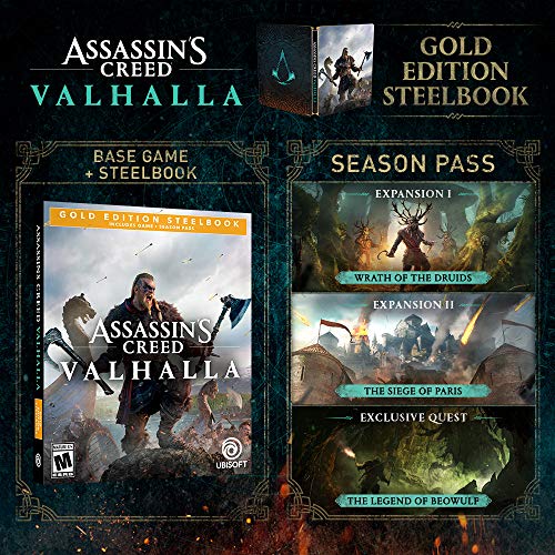 Assassin ' s Creed Валхала PlayStation 4 Gold Steelbook Edition с безплатен ъпгрейд за цифрови версии за PS5
