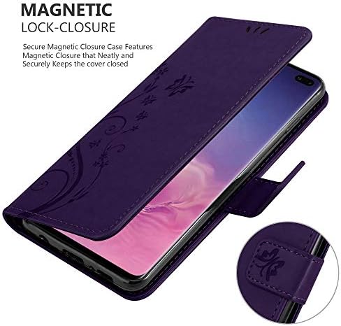 Калъф–за награда Cadorabo, съвместим с Samsung Galaxy S10 Plus, тъмно лилаво в цветенце - Корица на цветенце