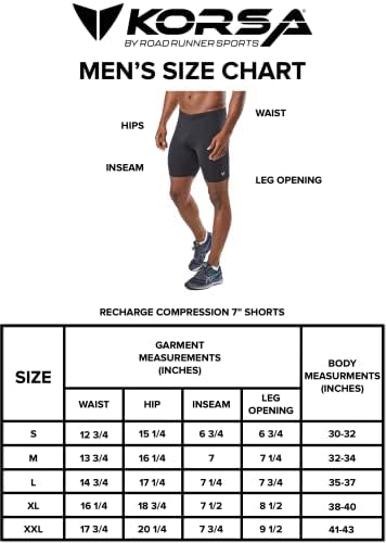 KORSA Recharge Compression 7 Short 2.0 за мъже с джобове | Отводящие влагата | за бягане, тренировки, спорт