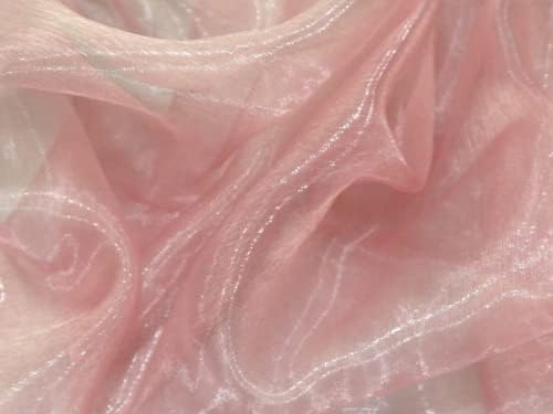 Прозрачен плат органза Minerva Нежно-Розов Цвят - на метър