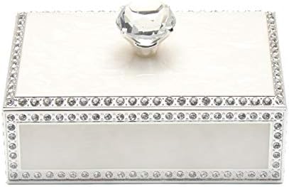 LASODY Кутия за Съхранение на бижута с кристали Диамант за Пръстени, Обици, Колиета, Съкровище, Органайзер,