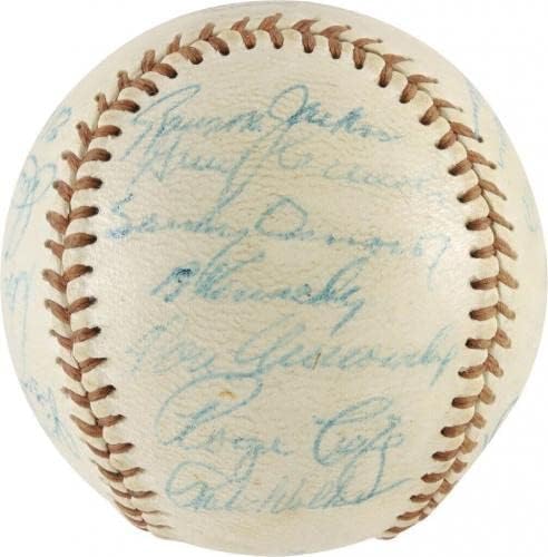 1957 Бейзболна отборът на Бруклин Доджърс Подписа бейзболни топки Санди Куфакса и Рой Кампанеллы С ДНК PSA -