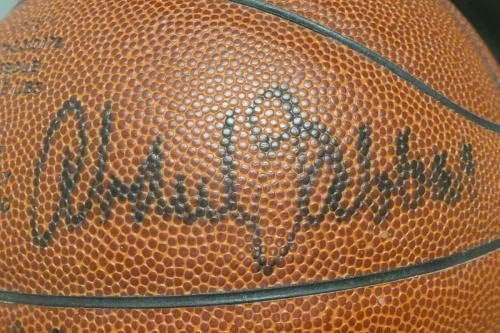 2000 ню йорк Hoops HOF Class Карим Абдул Джабар Подписа Топката 9 Автомобил С Пълна Писмо JSA - Баскетболни топки с автографи