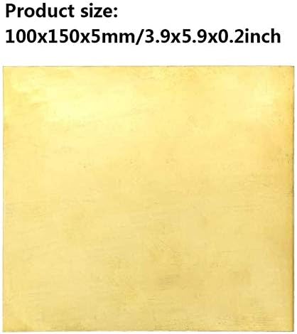 Меден лист метал 99,9% Чиста мед фолио Табела Твърди Меден лист Тънка Медна плоча, за да ецване, която се предлага в различни размери Латунная табела (размер: 100x150x5 мм)