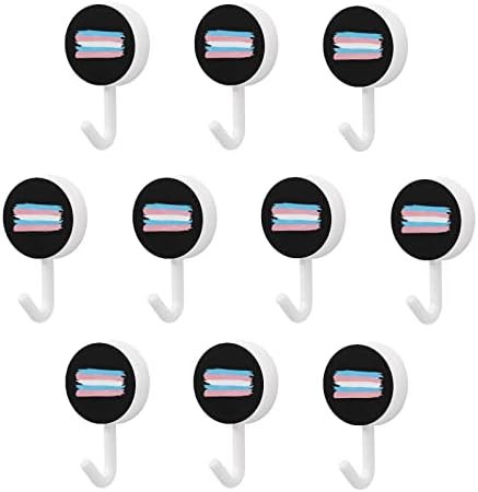 Лепило Куки за хартата Трансгендера Набор от 10 Кръгли Пластмасови Куки Без Пирони на Стената Куки за Кухня