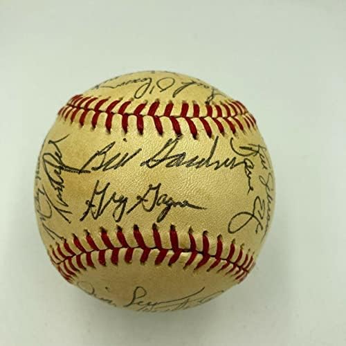1983 Екип Minnesota Twins Подписа Официален договор с Американската лига на бейзбол - и Бейзболни топки с Автографи