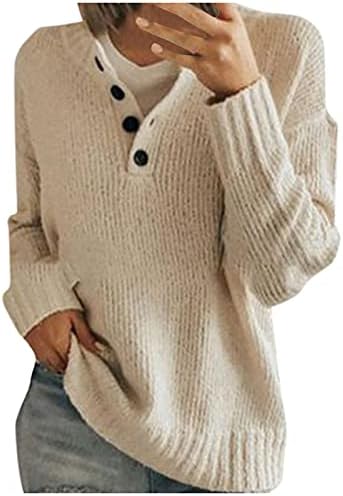 Жена Пуловер с качулка и деколте, Пуловер Копчета, Монофонични Най-Пуловер с дълги ръкави, Вязаный Пуловер,