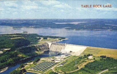 Пощенска картичка с езеро Тейбл-Рок, Мисури
