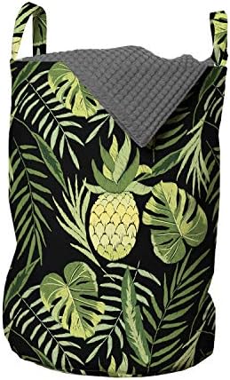 Foldout Ботаническата Чанта за дрехи, с принтом във формата на палмови листа Монстеры и Ананас, Кошница за дрехи
