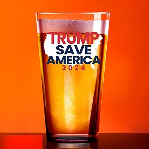 Пещерата Патриоти Тръмп 2024 ще Спаси Америка | Чаша с флага на сащ | Уникална Бира чаша е 16 унции | Патриотични