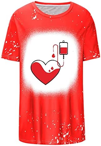 Риза за Свети Валентин за Мъже, Модни Тениски с Графичен Принтом Heartbeat, Блузи с Къс Ръкав, Стръмни Забавни