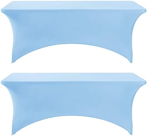 Nobed HHT 2 Опаковки Детска Синя Покривка от Ликра за 6-Крак Правоъгълни Сгъваеми маси, Без Бръчки, Растягивающиеся