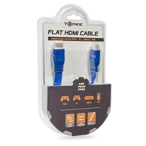 Плосък HDMI кабел Tomee за PlayStation 4, Xbox One, Wii U и PC (син)