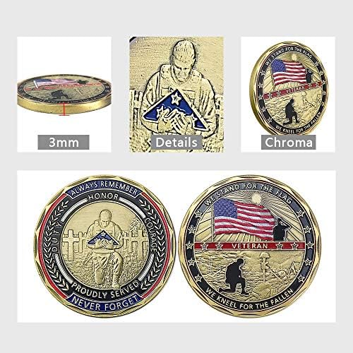 Монета на Повикване военен Ветеран на Съединените Щати, Ние Стоим зад Флаг, Ние Преклоняем колене пред Павшими