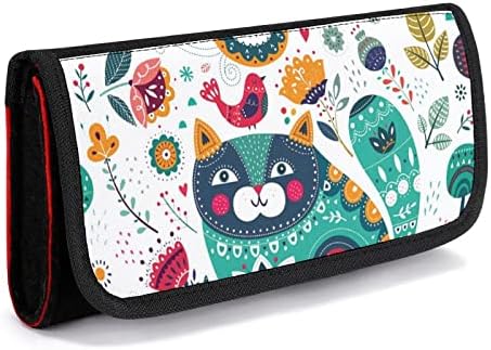 Калъф с пеперуди-котки за ключа, защитна чанта за съхранение с отделения за карти игра