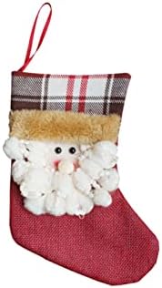 Коледни Чорапи, Окачени Чорапи за Камината, Декорация във формата на Елха, Чанта За Чорапи, Торбичка за Бонбони,