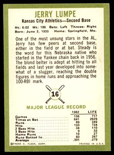 1963 Fleur 16 Джери Лампа от Канзас Сити Атлетикс (Бейзболна картичка) VG/EX Атлетикс