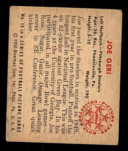 1950 Боуман 19 Джо Гери Питсбърг Стийлърс (Футболна карта) ТНА Стийлърс Джорджия