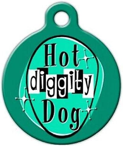 Ретро гореща Зелена Куче Diggity, Персонални Поръчка за Греди за кучета и котки, Доставка tkdogtagart (Малка