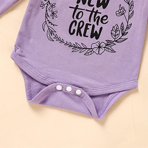 ZOELNIC/ Облекло За бебета Момичета, Гащеризон с дълги ръкави и писмото Принтом + Панталони с цветен Модел +