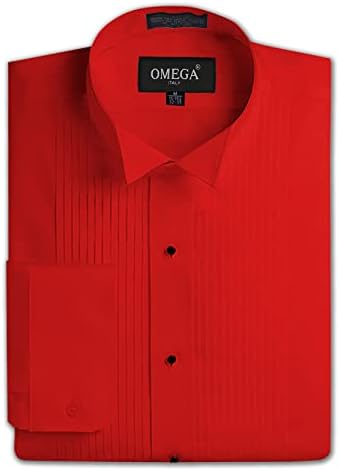 Мъжки Официалната Риза-Смокинг OmegaTux с яка-крылышком, плисе 1/4 инча