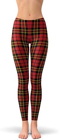 Червено Каре Гамаши за Жени, Панталони с висока талия и Шарките в Шотландскую клетка