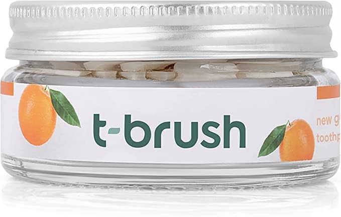 Хапчета паста за зъби за пътуване с избелване на T-brush Натурални Съставки, Без SLS, без глутен, Без насилие,