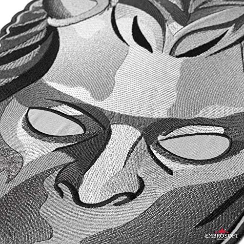 Бродирана нашивка Embrosoft Светия Band Безименен Гюл Сива маска – Опаковка от 1 емблеми с бродерия в стила