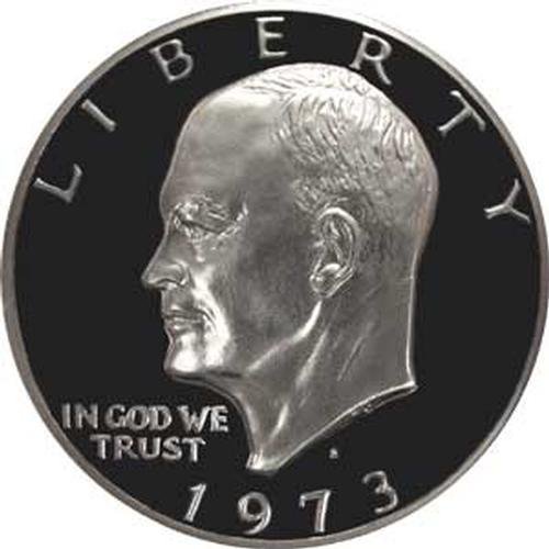 Монета 1973 г., под формата на Скъпоценни камъни в щатски долари Айк Айзенхауер