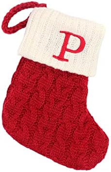 SEPPR 2022 Персонализирани Коледни Чорапи, Чанти Висулка Инициали Голяма Бродирана Буква Вязаный Коледни Чорапи