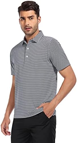 DEOLAX Мъжка Риза За Голф С Къс Ръкав, Абсорбиращи Влагата Ризи Поло в Райе за Мъже Dry Fit Performance Golf