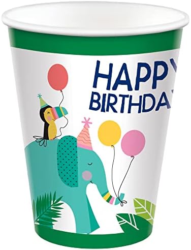 Картонени чаши Jungle Birthday - 9 грама. | Цветни | 8 бр.