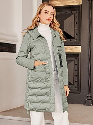 Дамско палто EDWOL, Топлото яке с качулка, копчета Отпред, Модерно Очарователно Уникално Сладко козина (Цвят: