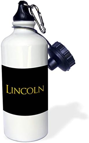 3дРоуз Линкълн Често срещано детско име за момчетата в Америка. Жълто към черно Подарък бутилка за вода (wb_354958_1)