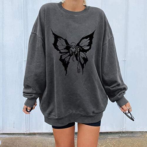Пуловер с ръкави-една пеперуда, Ежедневни Дамски Блуза, Блузи с Принтом, Дълга Hoody, Дамски Блуза