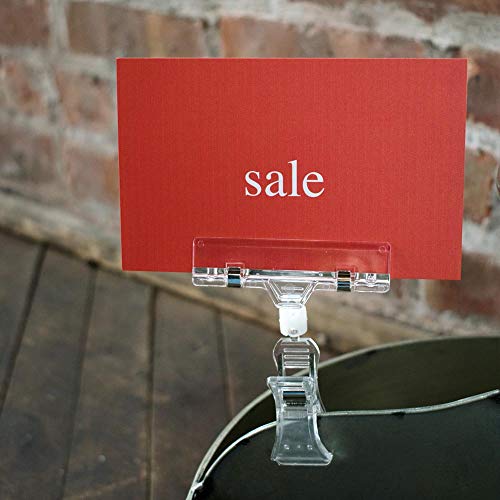 Търговска табела NAHANCO CD57S5 за дисплеи, Разпродажба, 5 ½ x 7W, червен, с бяла с шрифт, печат с малки букви