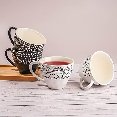 Набор от кафе на steins Taimei Teatime 4, 14 грама, Керамични чаши Чай в стил Бохо; Чаша за кафе лате и капучино,