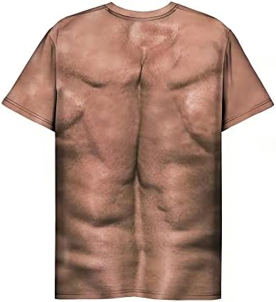 Sasens Мода Мъжка тениска с къс ръкав и 3D Принтом мускулите, Ежедневни Мъжки тениски с забавни Шарени, Тениска
