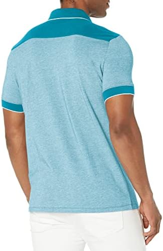 Мъжка риза с къси ръкави A|X ARMANI EXCHANGE с цветни блокчета в стил Пике