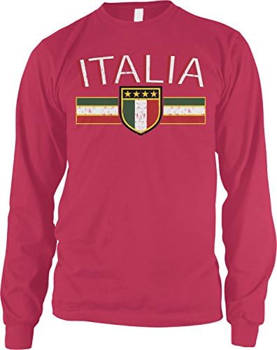 Мъжка риза с италиански Флаг и Щит Amdesco, Италия, Гордостта на Италия, с дълъг ръкав