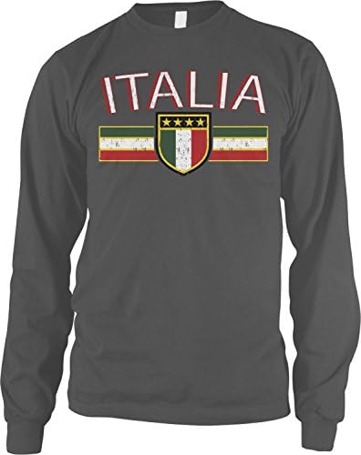 Мъжка риза с италиански Флаг и Щит Amdesco, Италия, Гордостта на Италия, с дълъг ръкав
