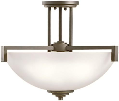 Окачен лампа Kichler Eileen 14,5 3 Light с мек покрив, Обърнат или Полузаподлицо, с матирано Опаловым стъкло